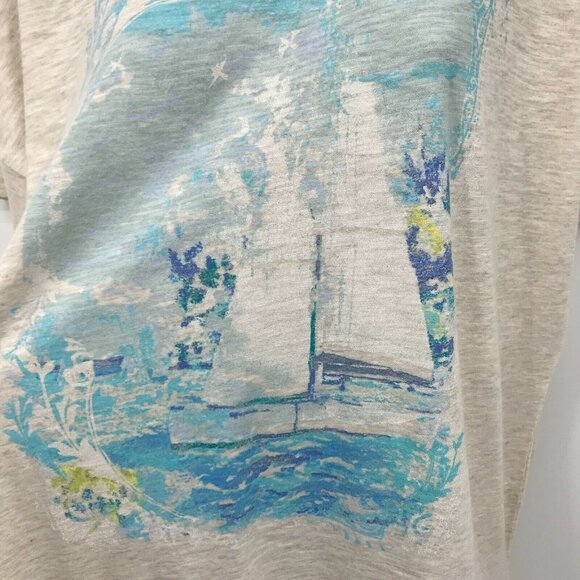 J. Jill Women Short Sleeve Round Neck Oversized Beach T Shirt Top Size Small - Picture 4 of 8